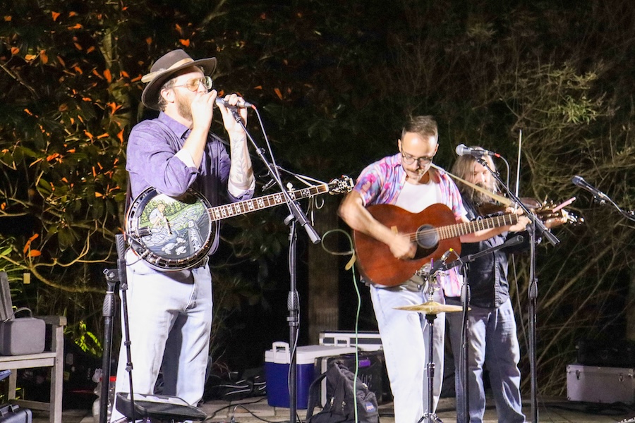 The Broken String Band performs in the Flower Garden.